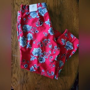 Ankle length floral print pants
